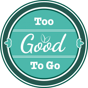 The logo for Too Good to Go, an app that fights food waste and provides cheap meals.