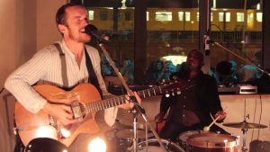 Damien Rice and Earl Marvin performing at Michelberger Hotel, Berlin.